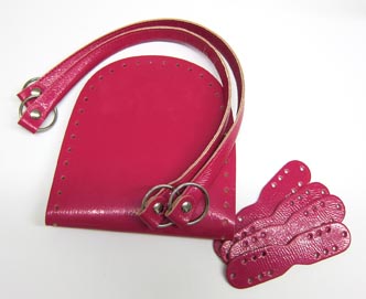 Taschenboden + 2 Griffe 40x18cm pink